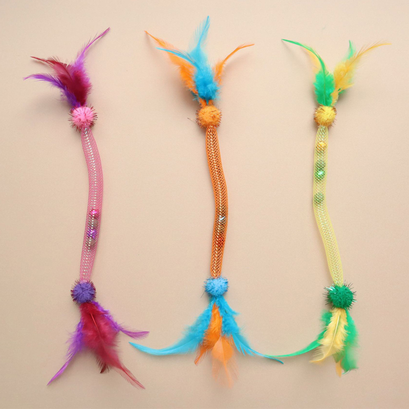 Catnip Toys - Varita de plumas para gatos con