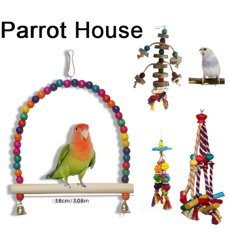 Pet Supplies Plus - Juguetes para Loros, Columpio de Madera